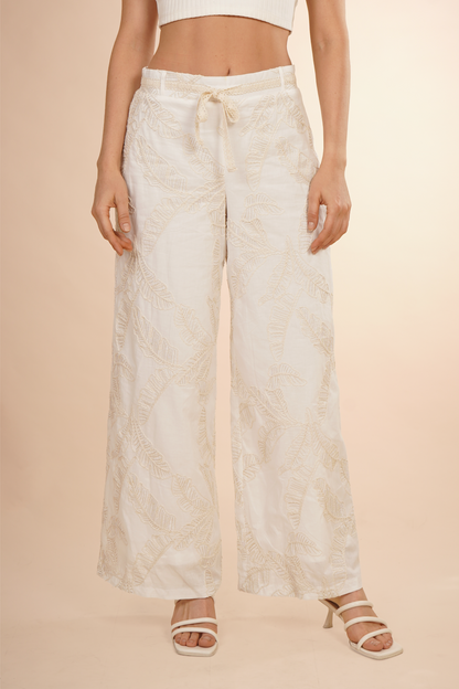 Pantalón Bordado  Blanco 261026