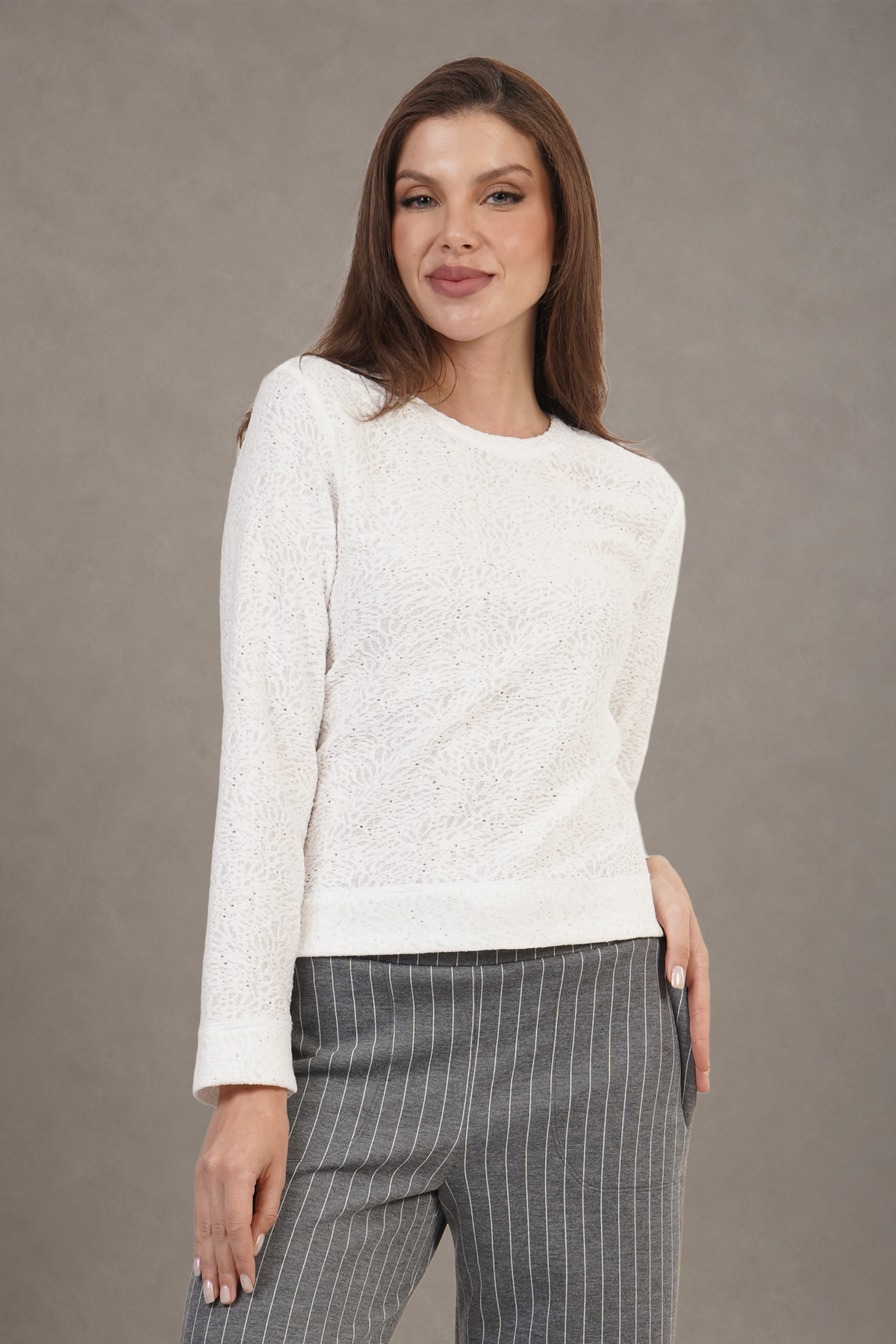Blusa Blanca De Manga Larga