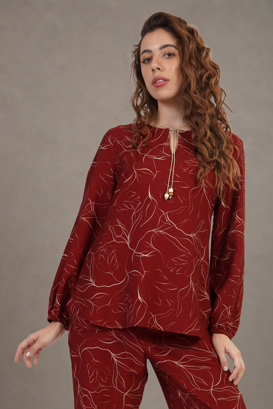 Blusa Vino Estampada