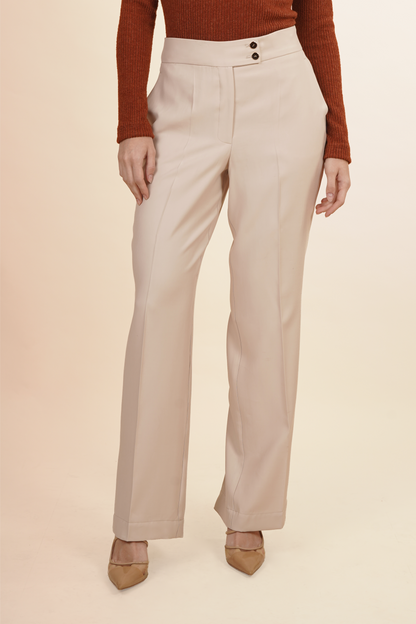 Pantalón Amplio con Botón Dorado 261060