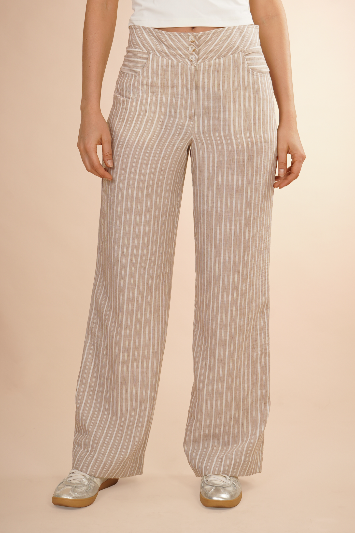 Pantalón De Rayas  Cafe 261016