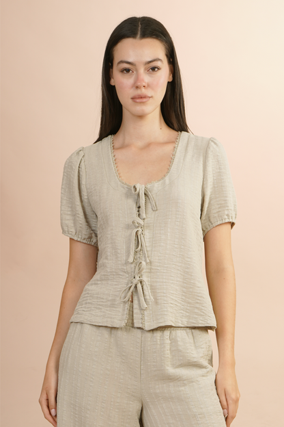 Blusa Manga Corta Aglobada  Verde  262058