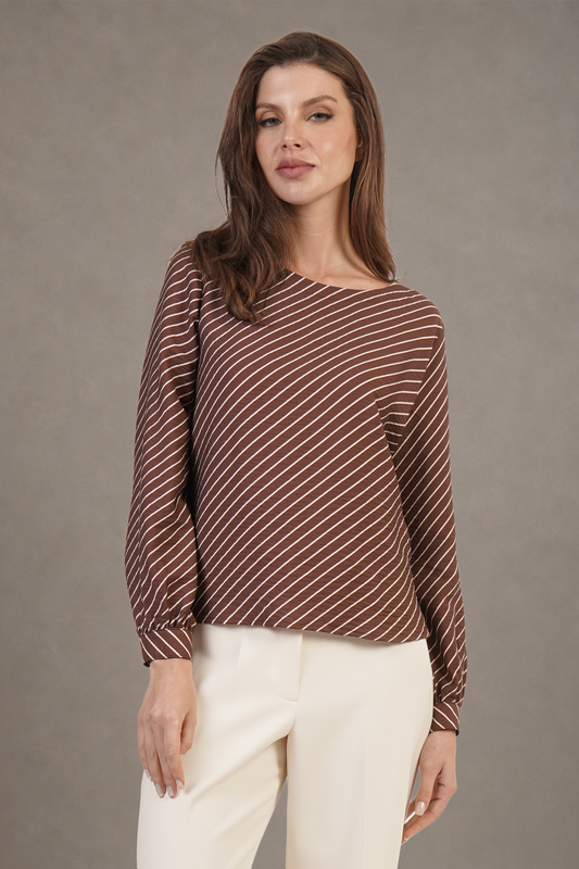 Blusa Cafe De Rayas Diagonales