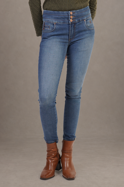 Jeans Azul De Corte Ajustado