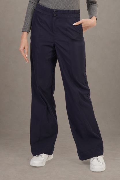 Pantalón Azul Marino De Pierna Amplia
