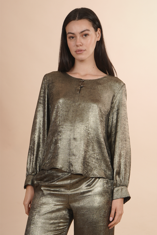 Blusa Metalizada Dorada