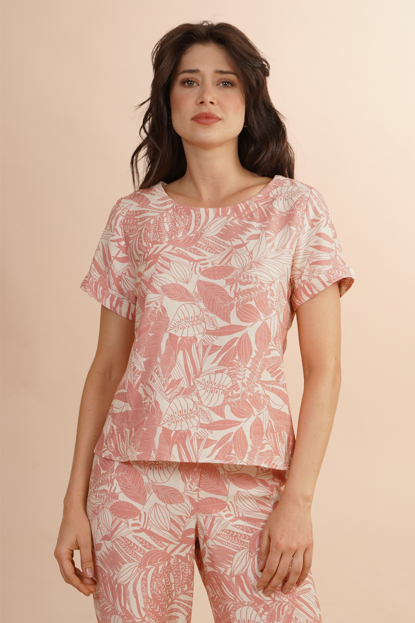 Blusa Rosa  De Estampado Floral 262049