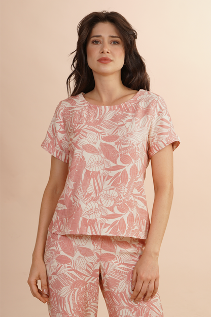 Blusa Rosa  De Estampado Floral 262049