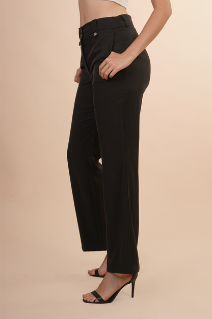 Pantalón recto con botones decorativos 261045