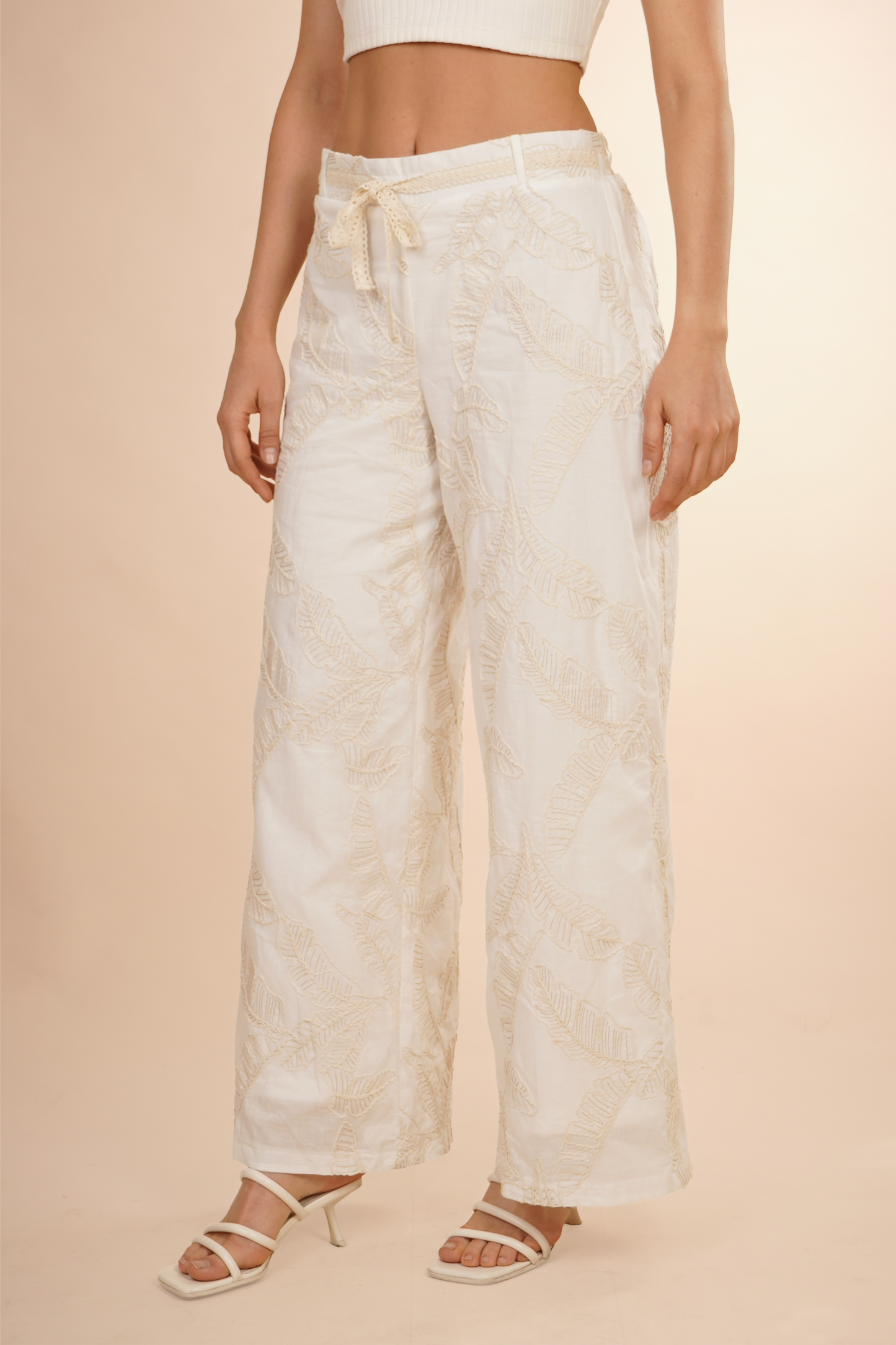 Pantalón Bordado  Blanco 261026