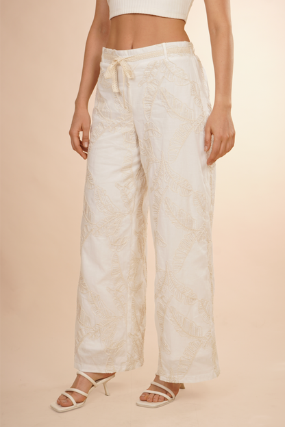Pantalón Bordado  Blanco 261026