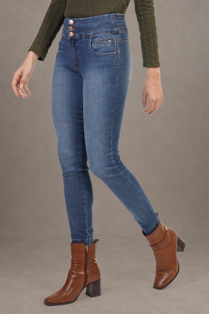 Jeans Azul De Corte Ajustado