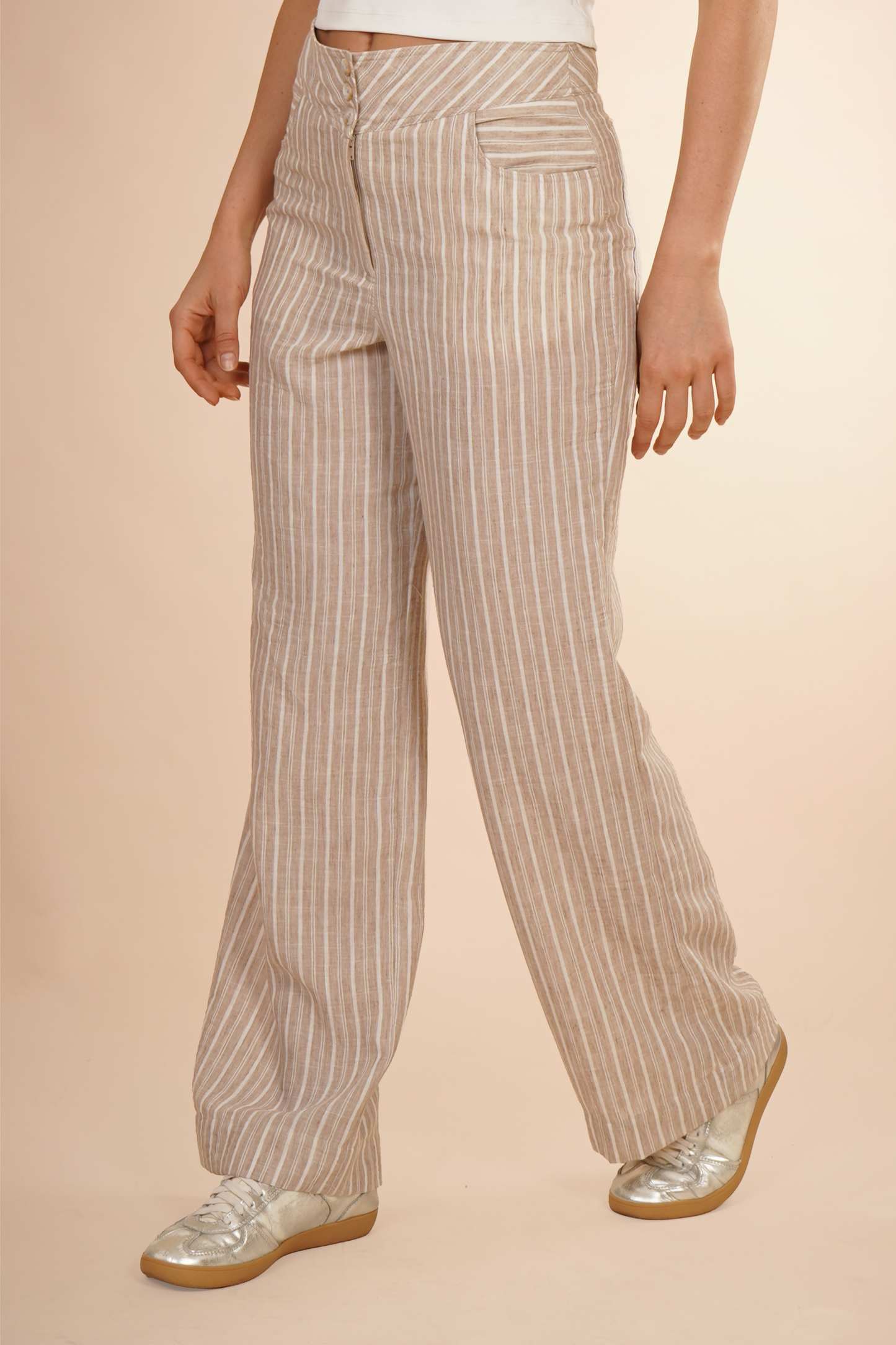 Pantalón De Rayas  Cafe 261016