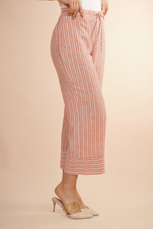 Pantalon Largo Capri Con Jareta Rosa 261017