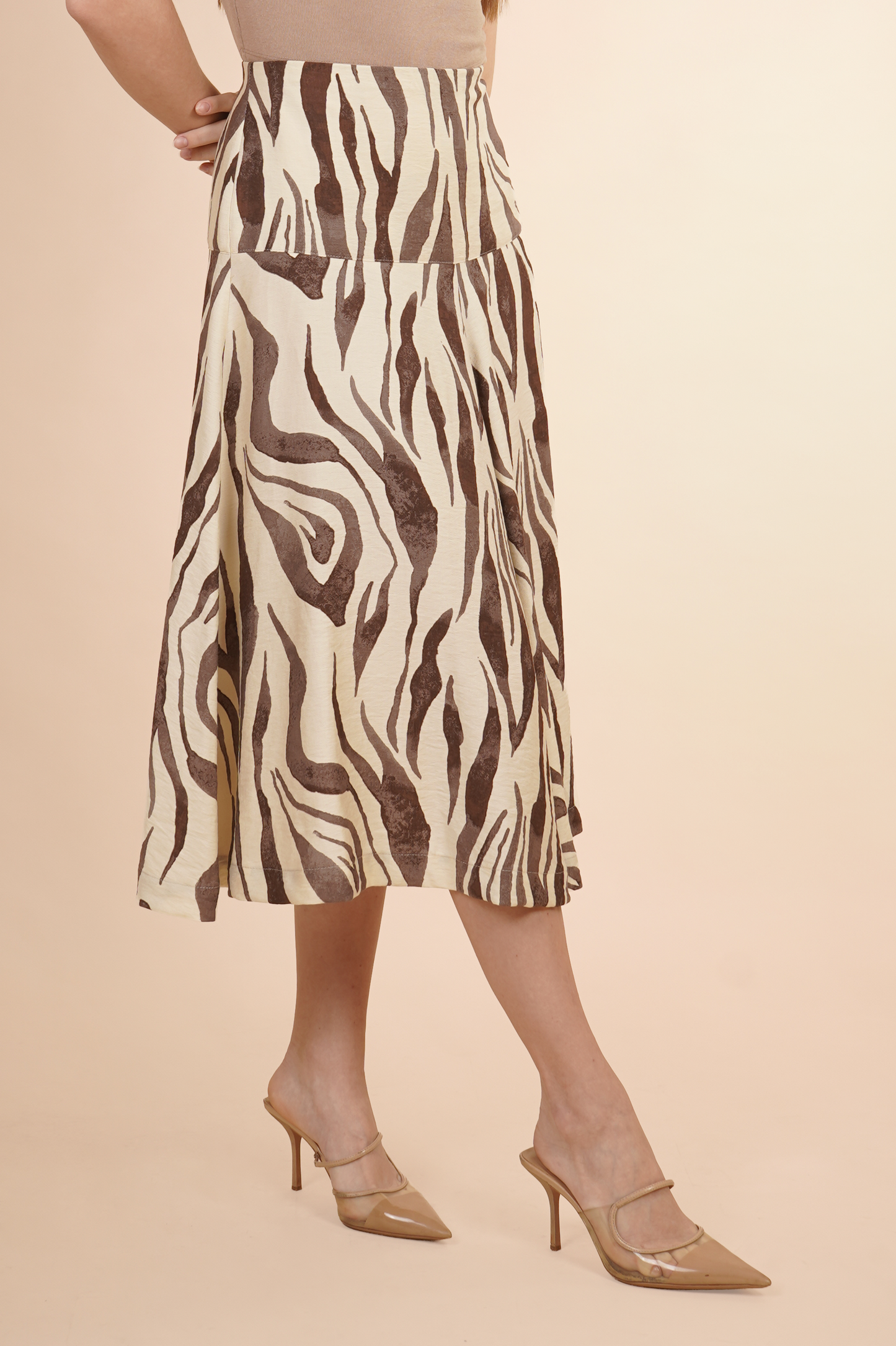 Falda Midi Animal Print con Vuelo 261064
