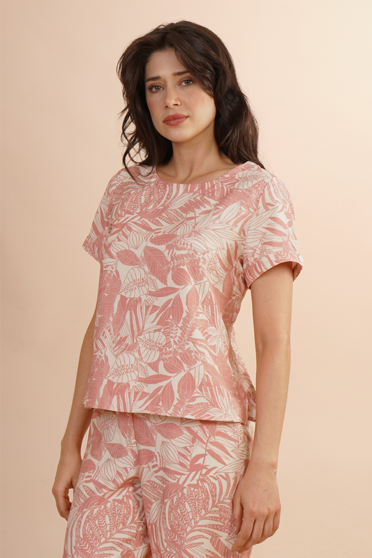 Blusa Rosa  De Estampado Floral 262049