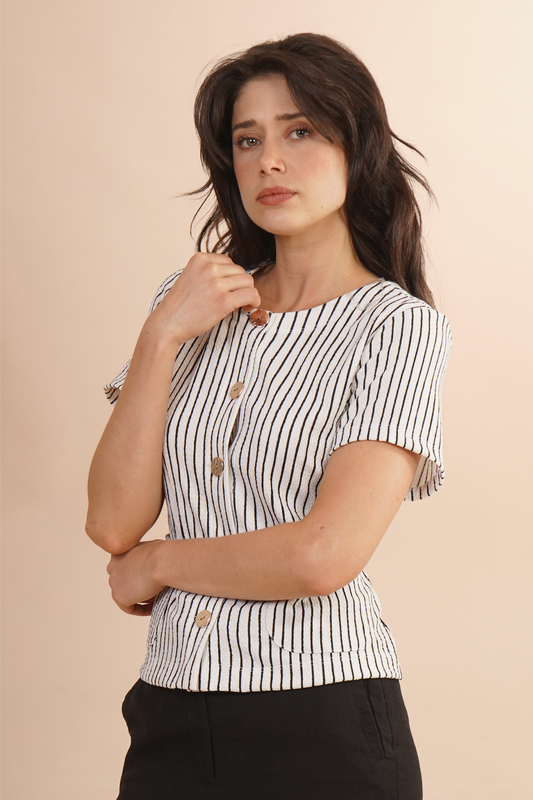 Blusa A Rayas Negro 262061
