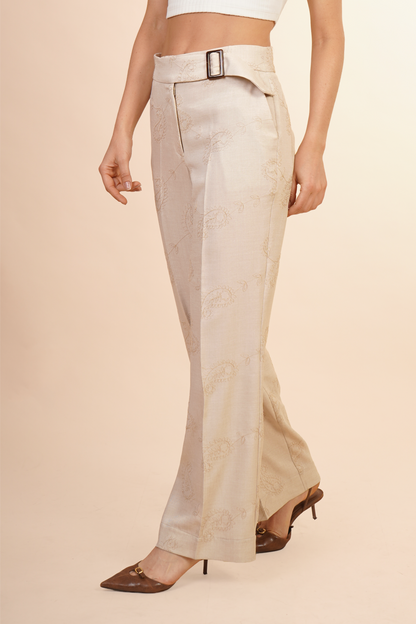 Pantalon Beige Bordada 261036