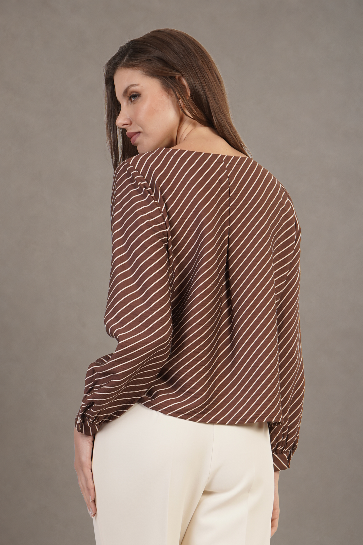 Blusa Cafe De Rayas Diagonales