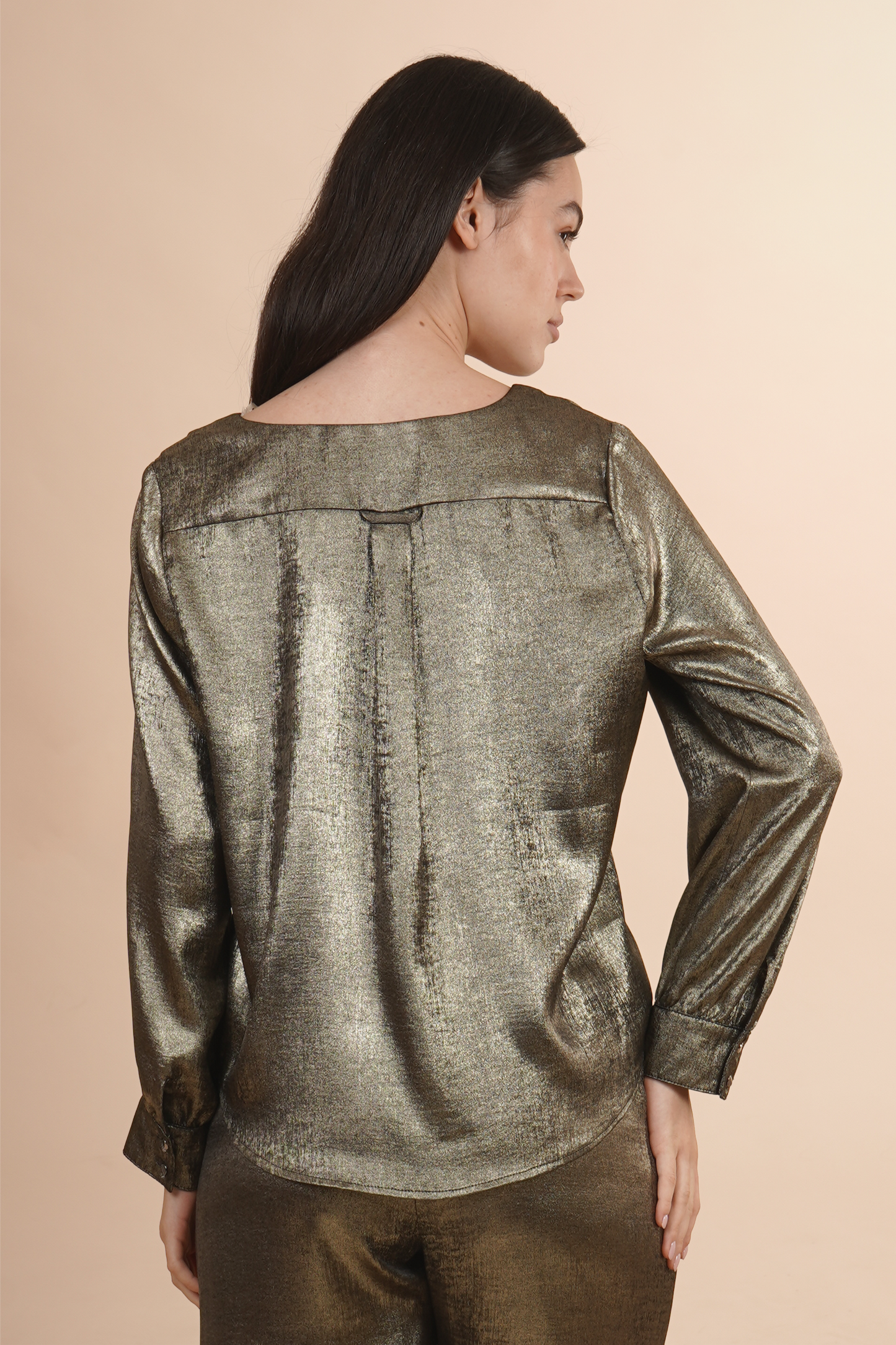Blusa Metalizada Dorada