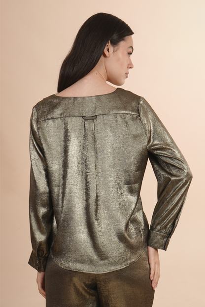 Blusa Metalizada Dorada