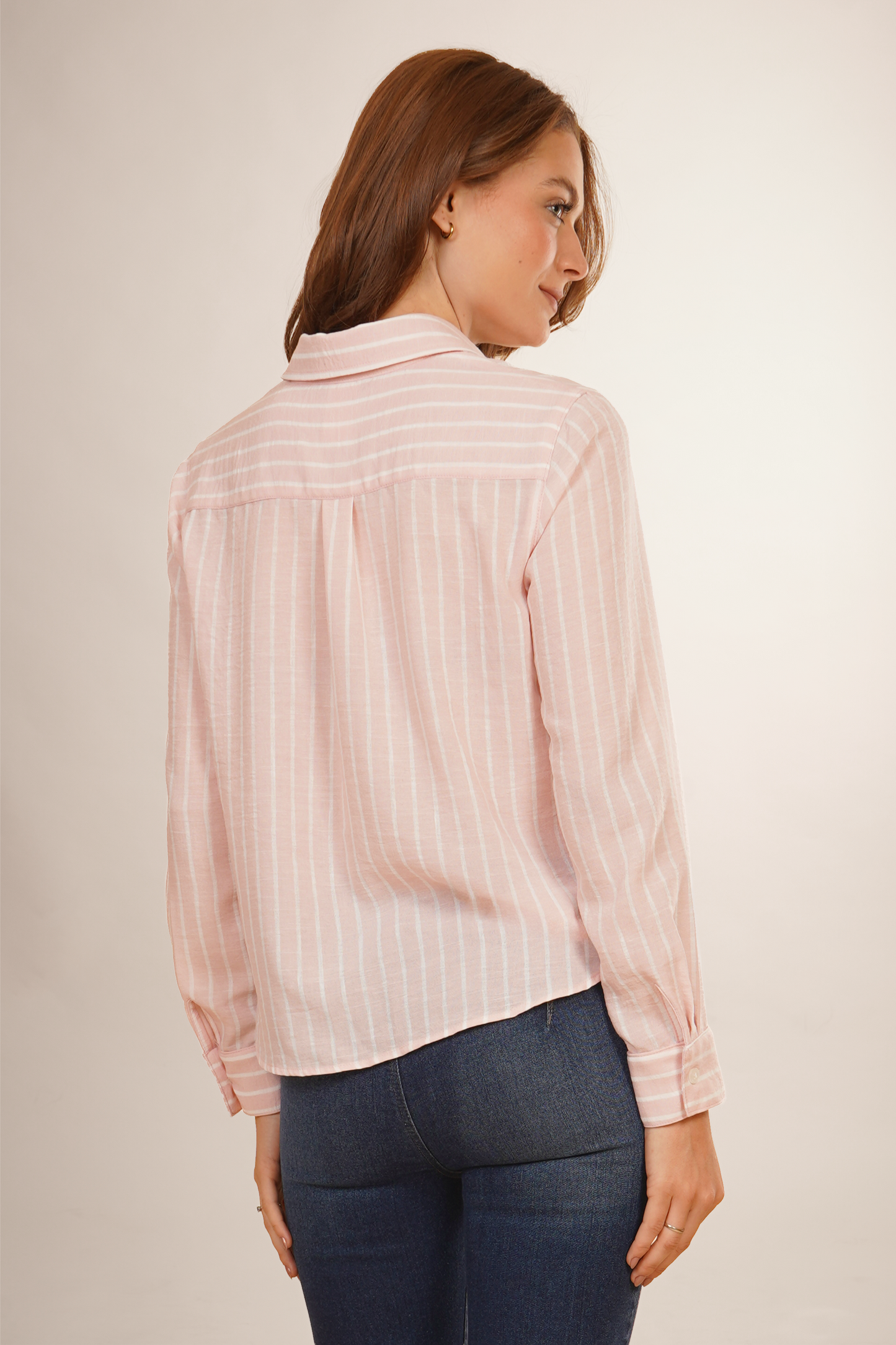 Blusa Camisera A Rayas Rosa  262026
