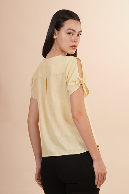 Blusa de Manga Corta con Amarre 262055