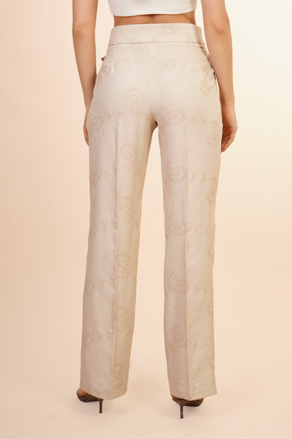 Pantalon Beige Bordada 261036