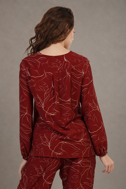 Blusa Vino Estampada