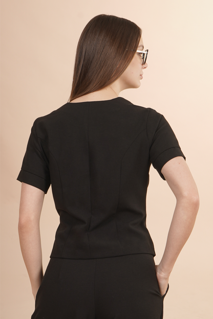 Saco Cuello en V con Botones Dorados 264012
