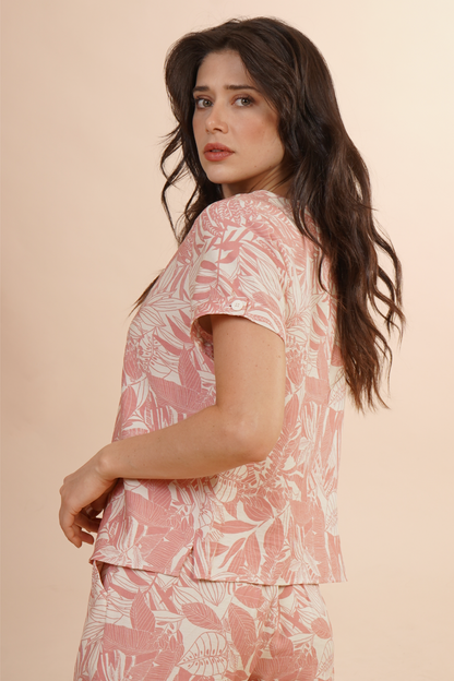 Blusa Rosa  De Estampado Floral 262049
