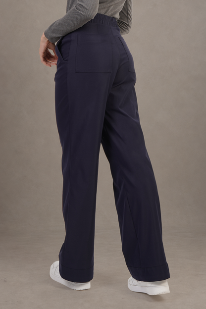 Pantalón Azul Marino De Pierna Amplia