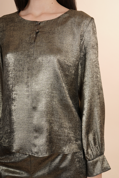 Blusa Metalizada Dorada