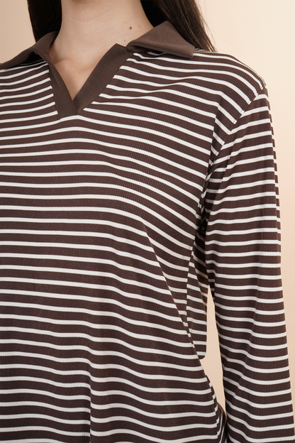 Blusa De Rayas Cafe