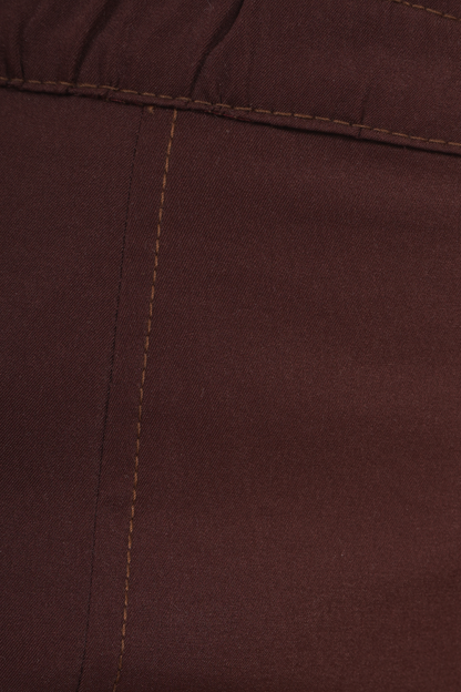 Pantalón Café Oscuro De Pierna Ancha