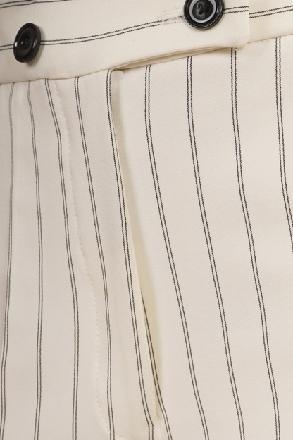 Pantalón Rayado Elegante Color Hueso 261055