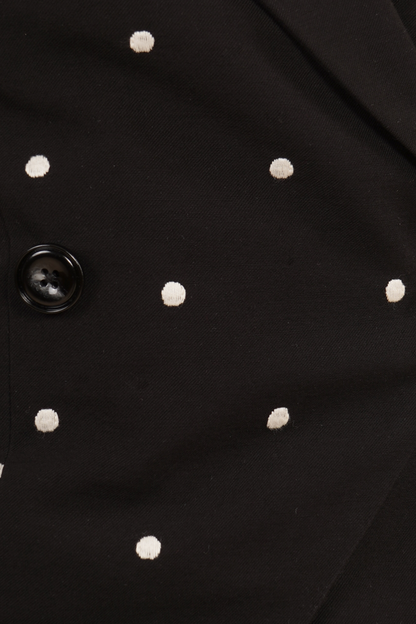 Chaleco Negro Con Boloitas Bordas
