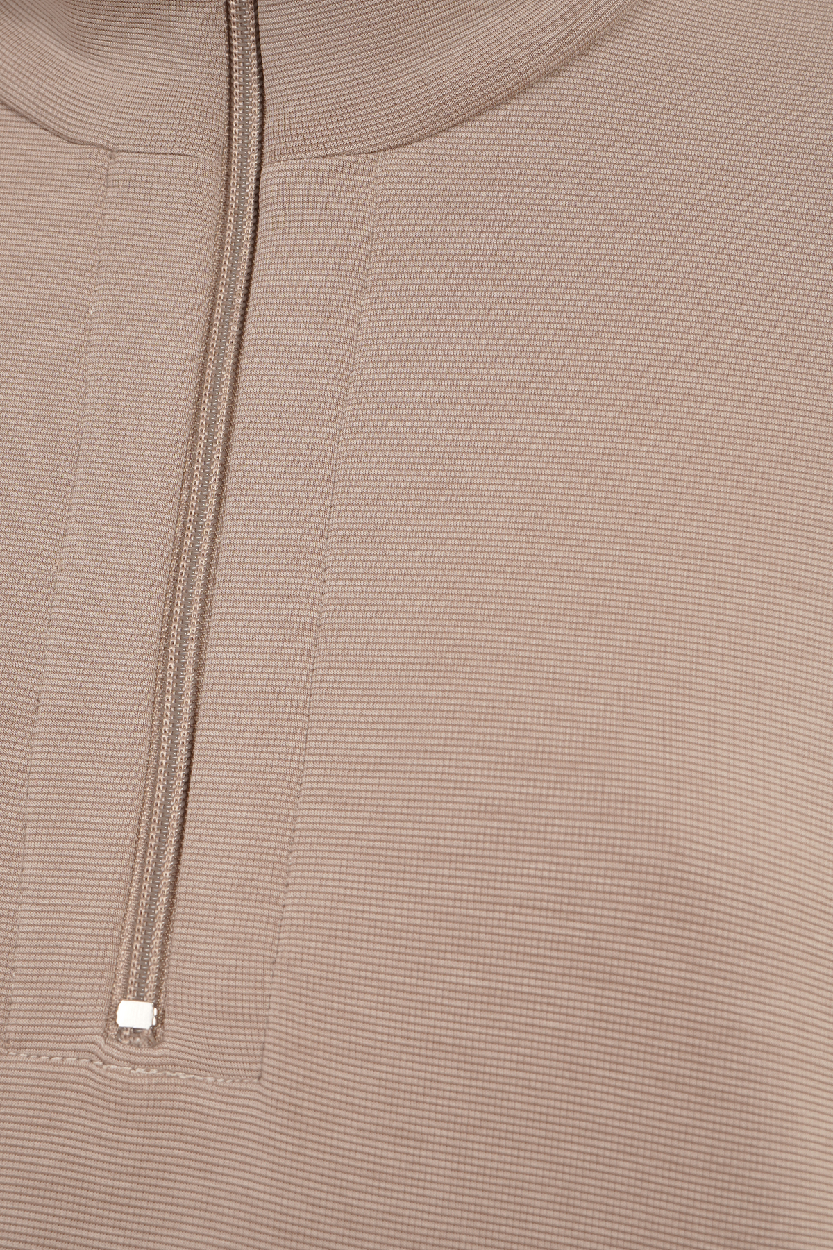 Sudadera Beige Con Cierre Corto