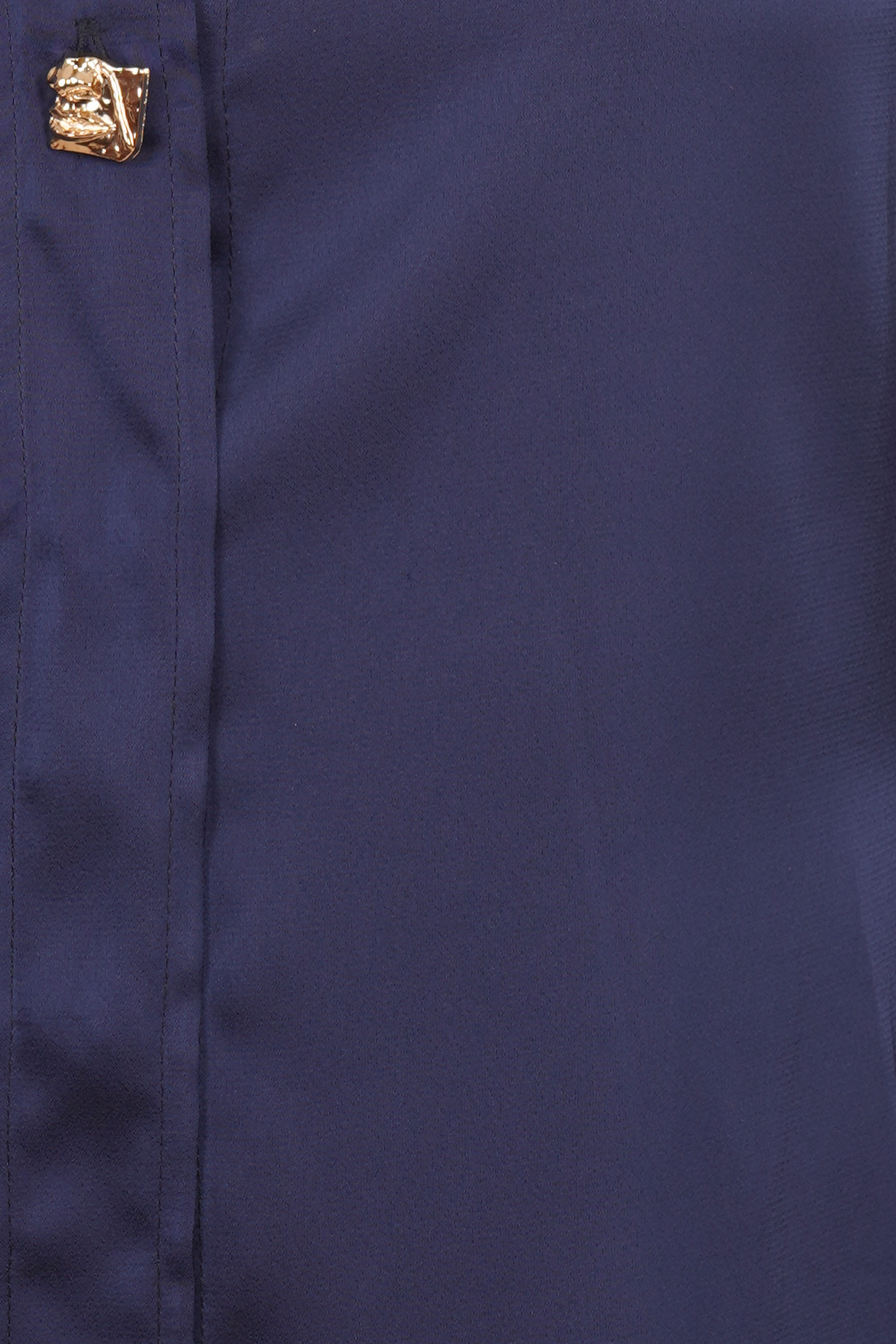 Blusa Camisera Azul  Satinada Con Botones