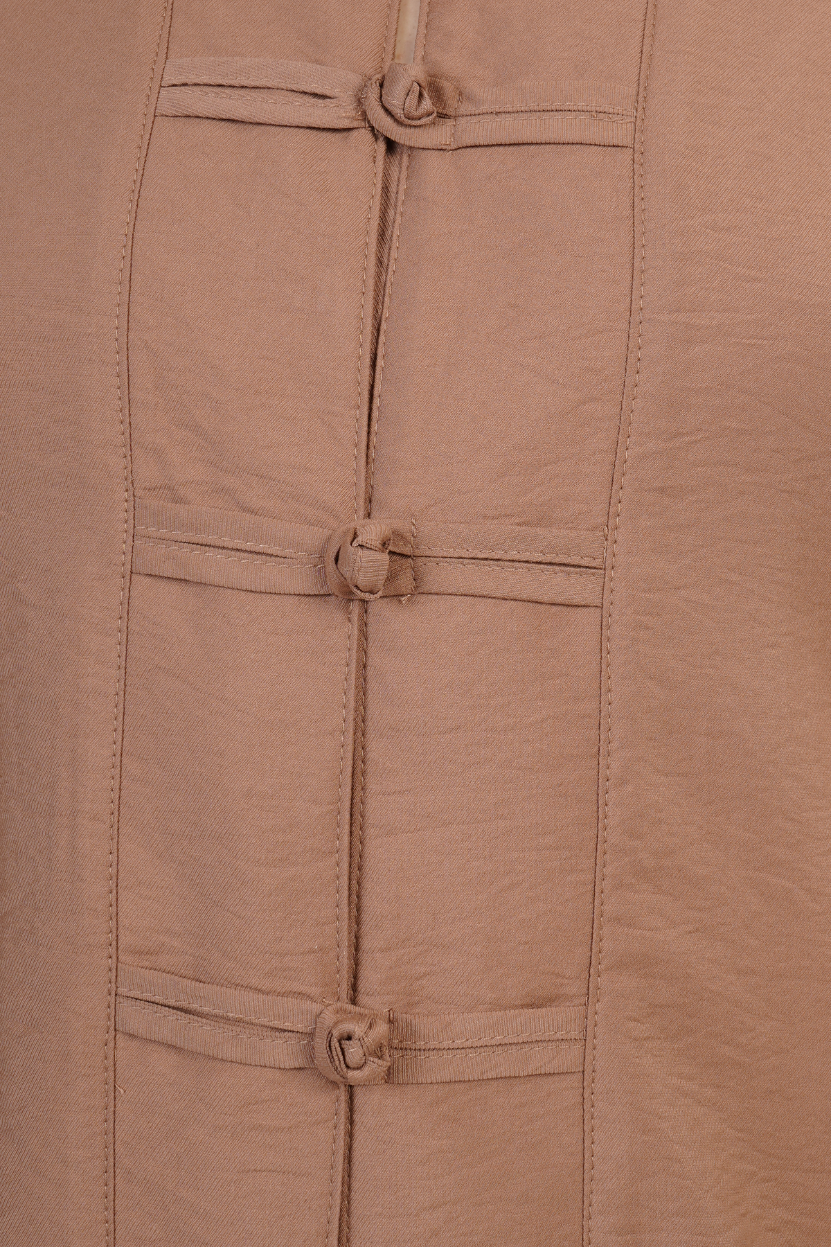 Blusa Camel Con Cierres   Tipo Chino