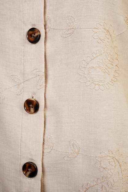 Blusa Beige Bordada 262044