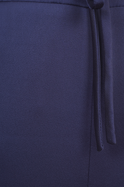 Pantalón Azul De Satin Pierna Ancha