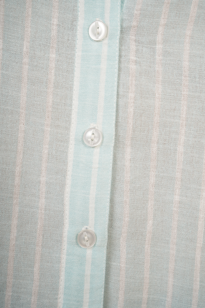 Blusa Camisera A Rayas Menta 262026