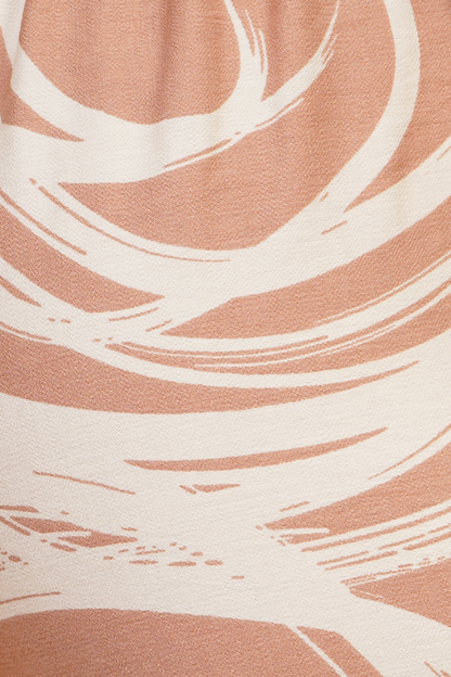 Pantalón Amplio Estampado Geometrico Rosa 261049