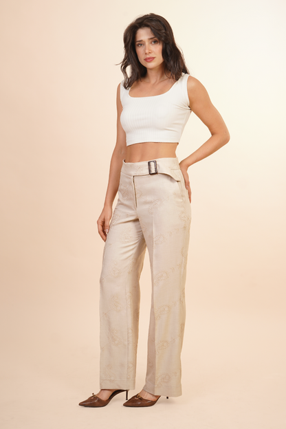 Pantalon Beige Bordada 261036
