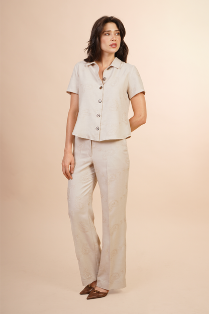 Blusa Beige Bordada 262044
