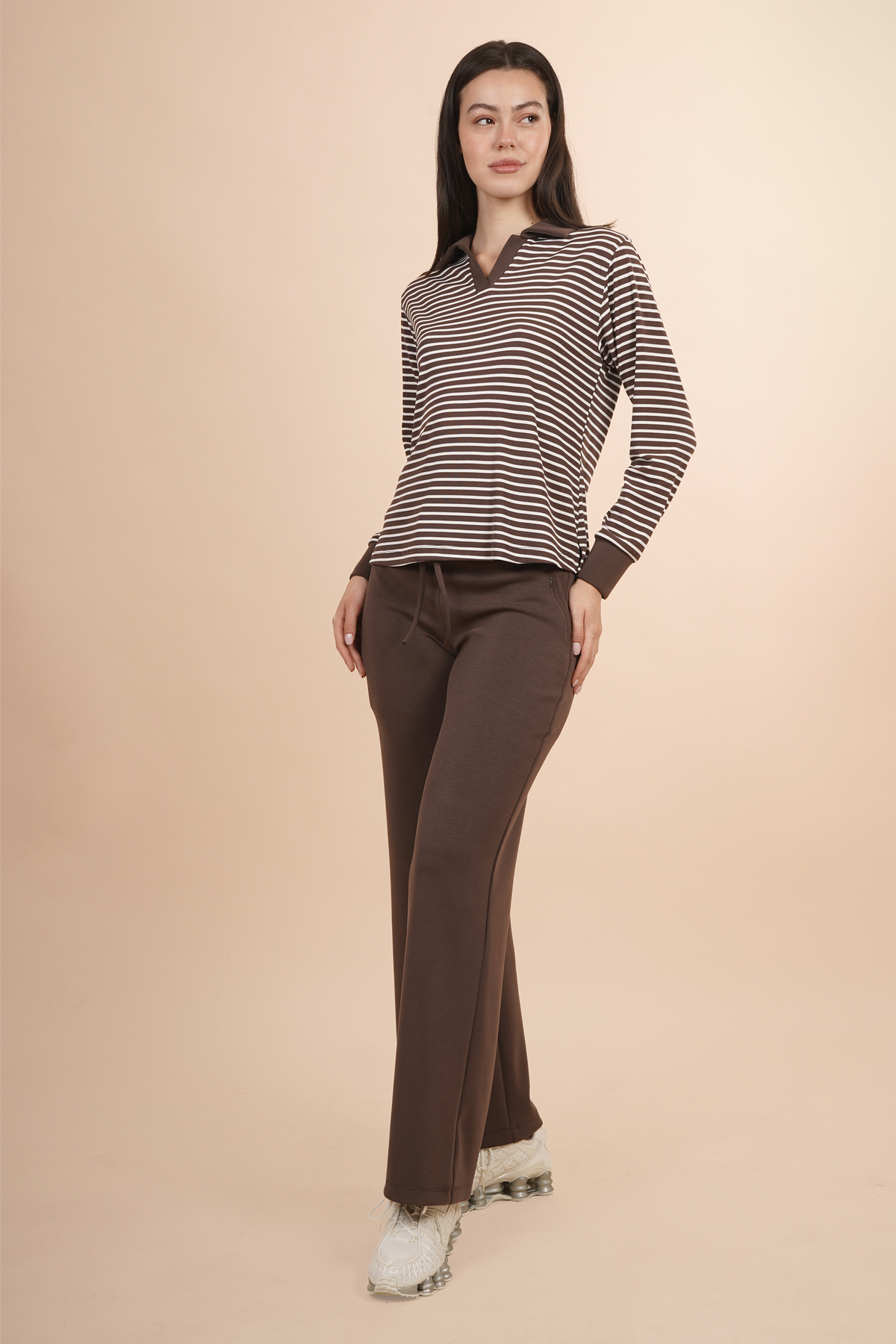 Blusa De Rayas Cafe