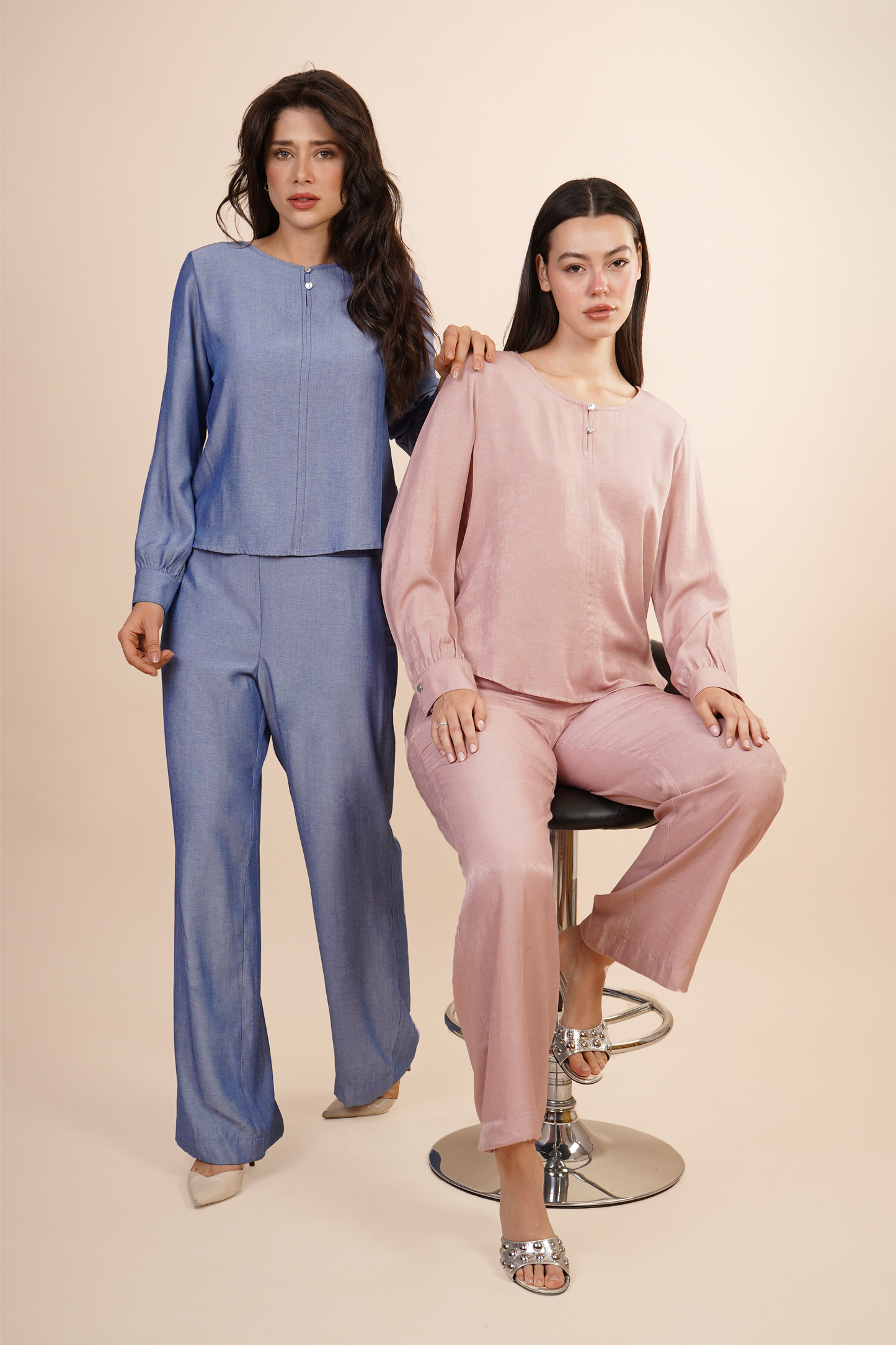 Pantalón de Cintura Elástica Azul 261050
