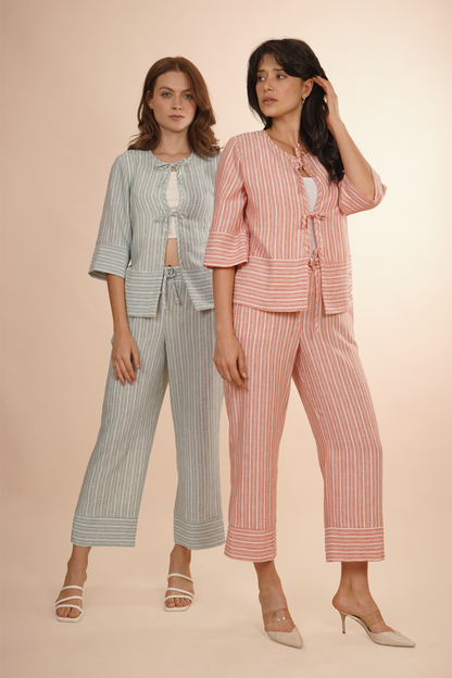 Pantalon Largo Capri Con Jareta Rosa 261017