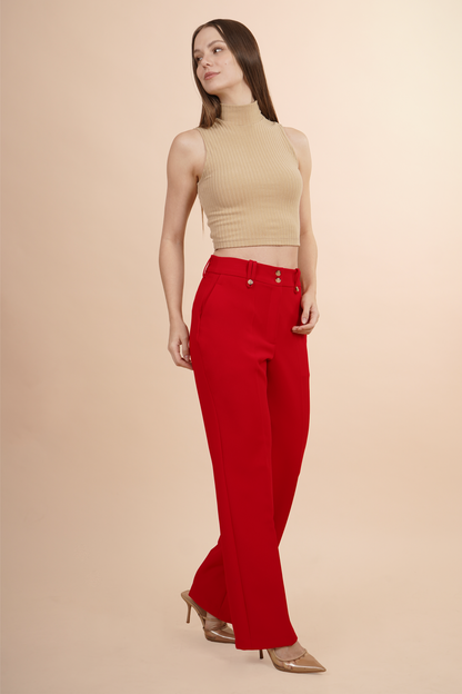 Pantalón Rojo De Vestir